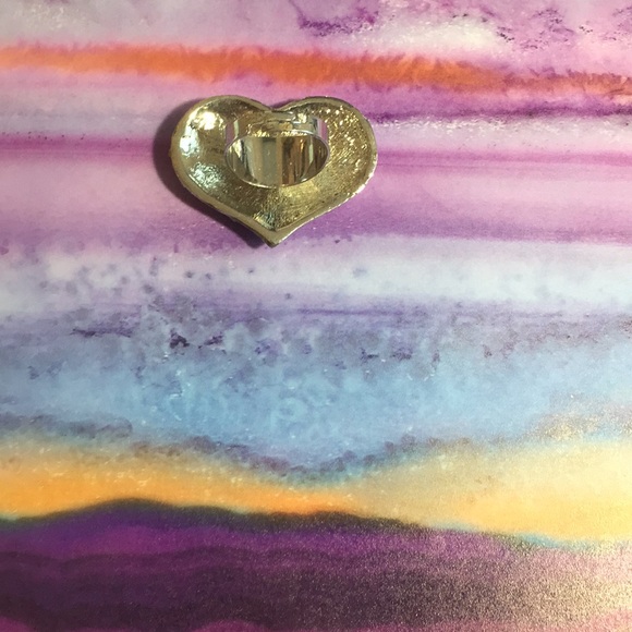 SILVER HEART RING BIG ADJUSTABLE BAND GORGEOUS PAVE CZ STONES FITS MANY SIZES - Picture 4 of 4